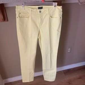NYDJ Light Pastel Yellow Ankle Jeans
